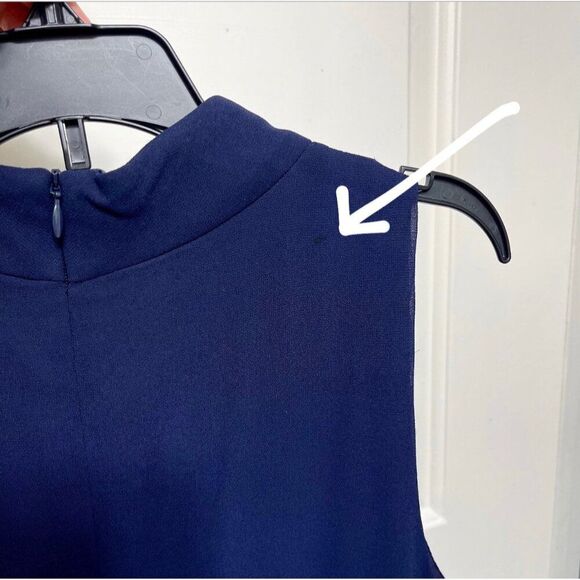 New Vince Camuto Sleeveless Bow Neck Cocktail Dress in Navy Size 14 - Picture 11 of 12